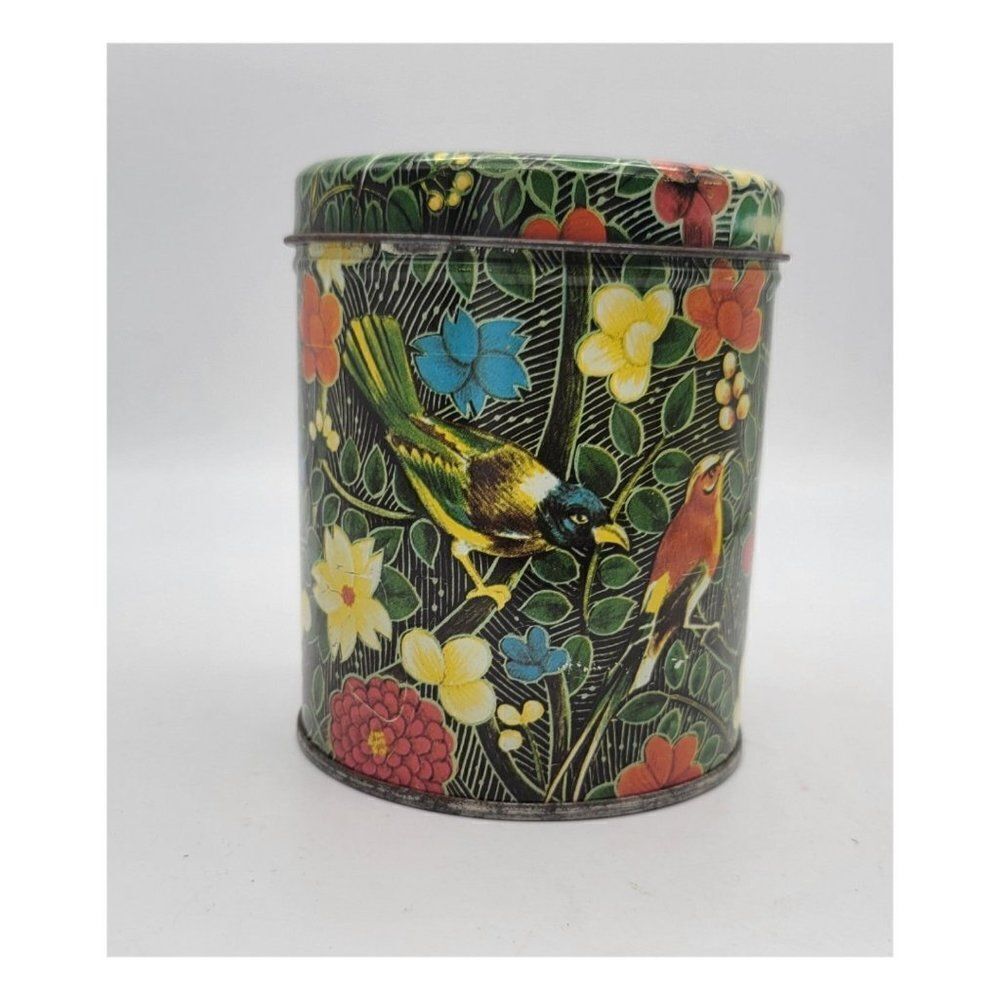 Vintage Floral and Bird Tea Tin